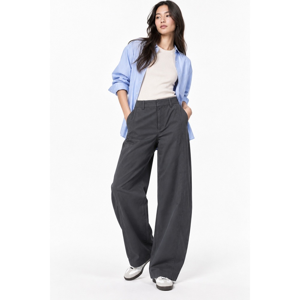 Uniqlo Women Jersey Barrel Pants Dark Gray Size L New
